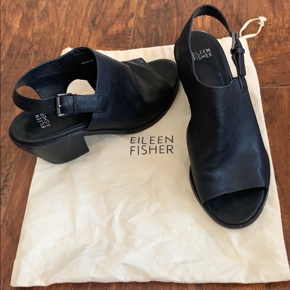 Eileen Fisher Open Toe Block Heel